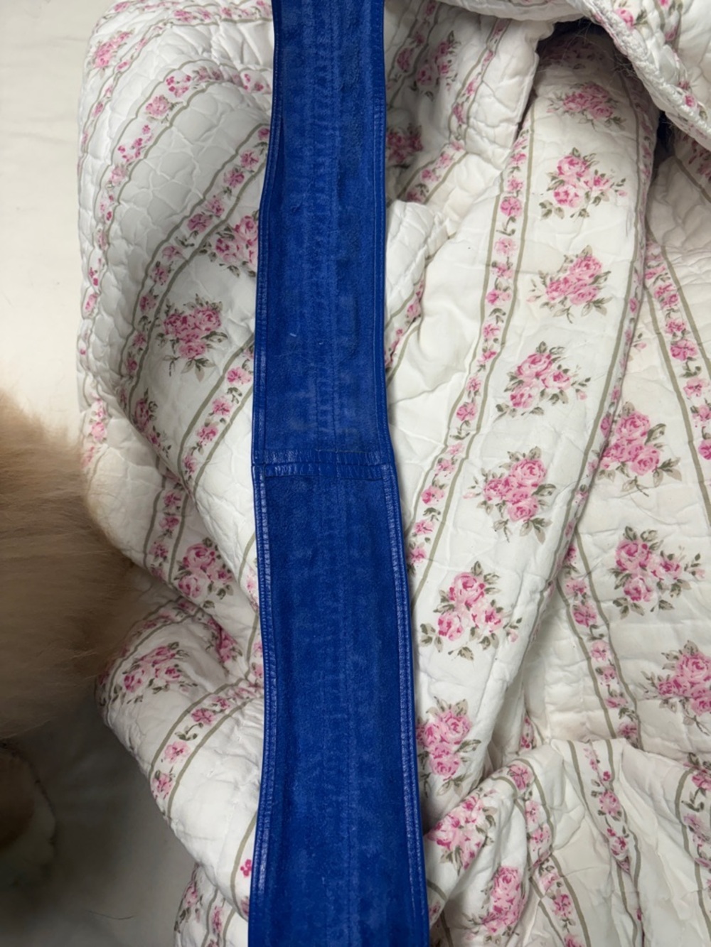 Vintage Blue Leather Belt with 88 Stamped Buckle - Picture 4 of 6